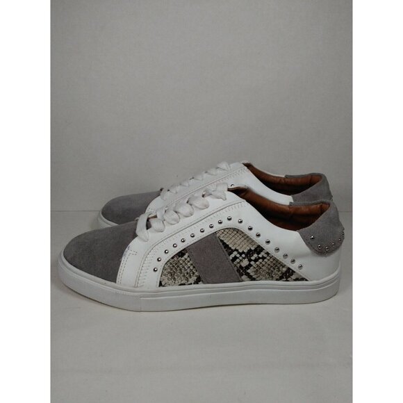 Steve Madden Annita Women's Sz 8.5 Sneakers Grey & White Snake Skin Print - Picture 3 of 9